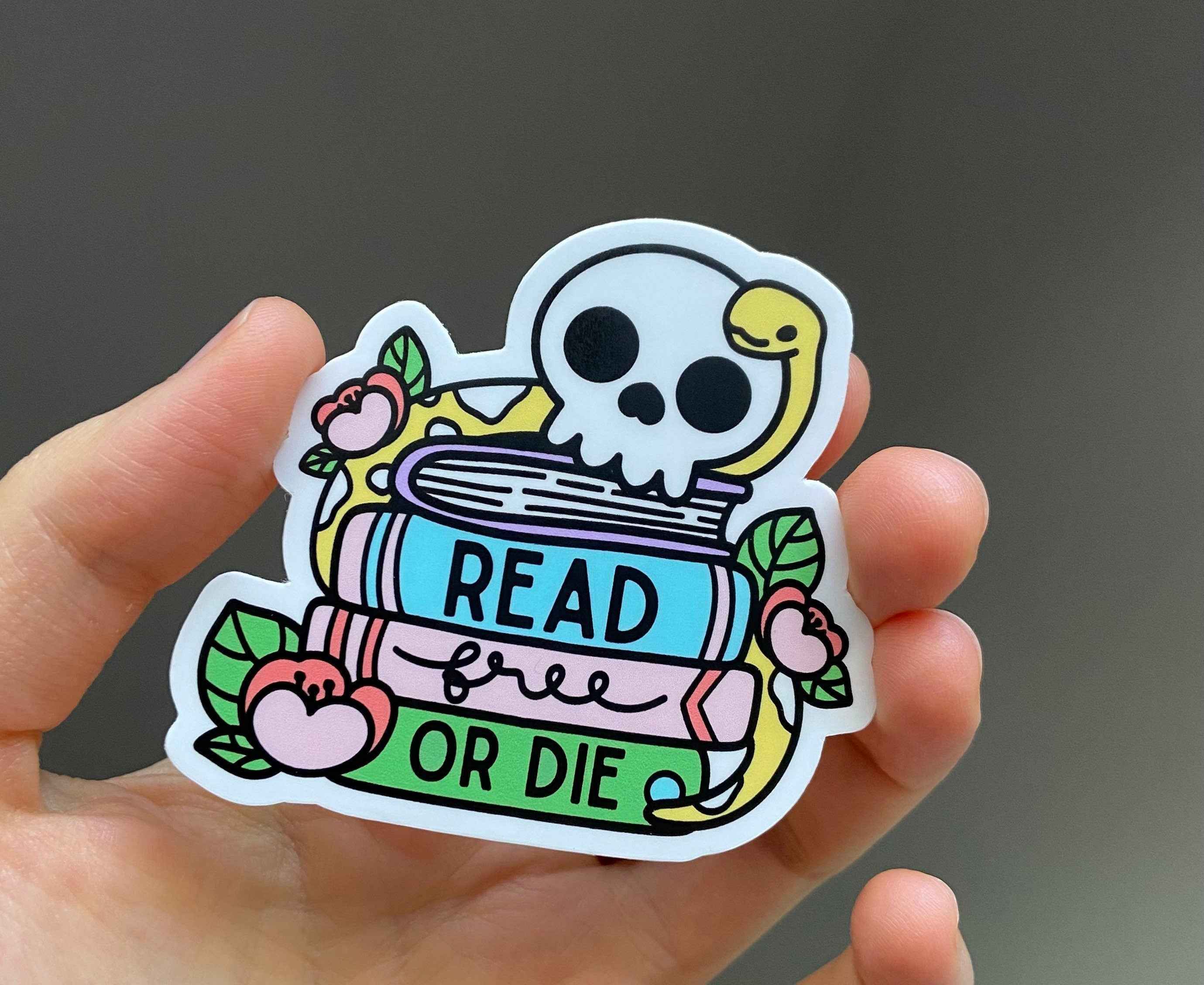 Read Free or Die Sticker (New design) | Librarians | Libraries | Academia | Banned Books | Library Science