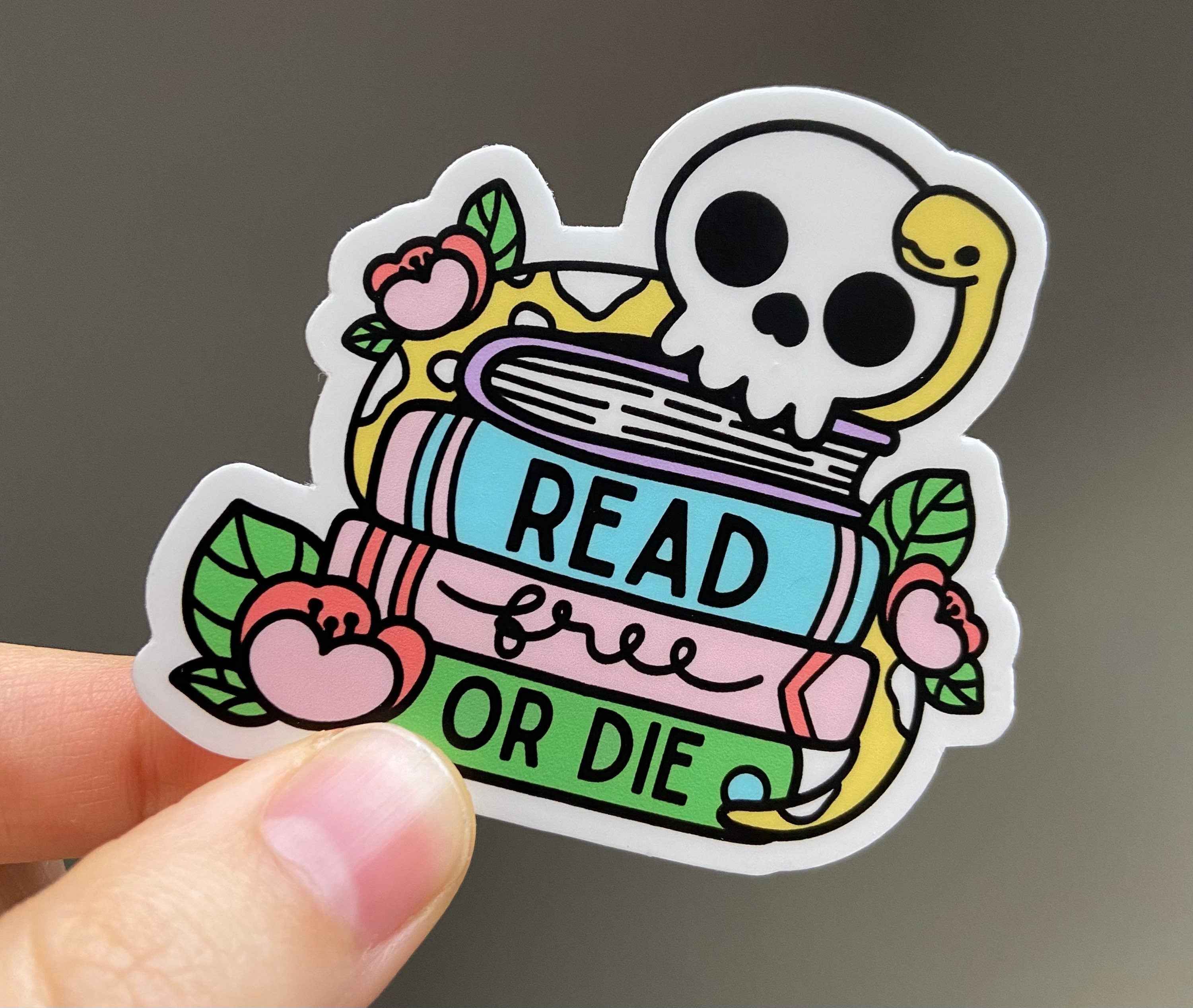 Read Free or Die Sticker (New design) | Librarians | Libraries | Academia | Banned Books | Library Science