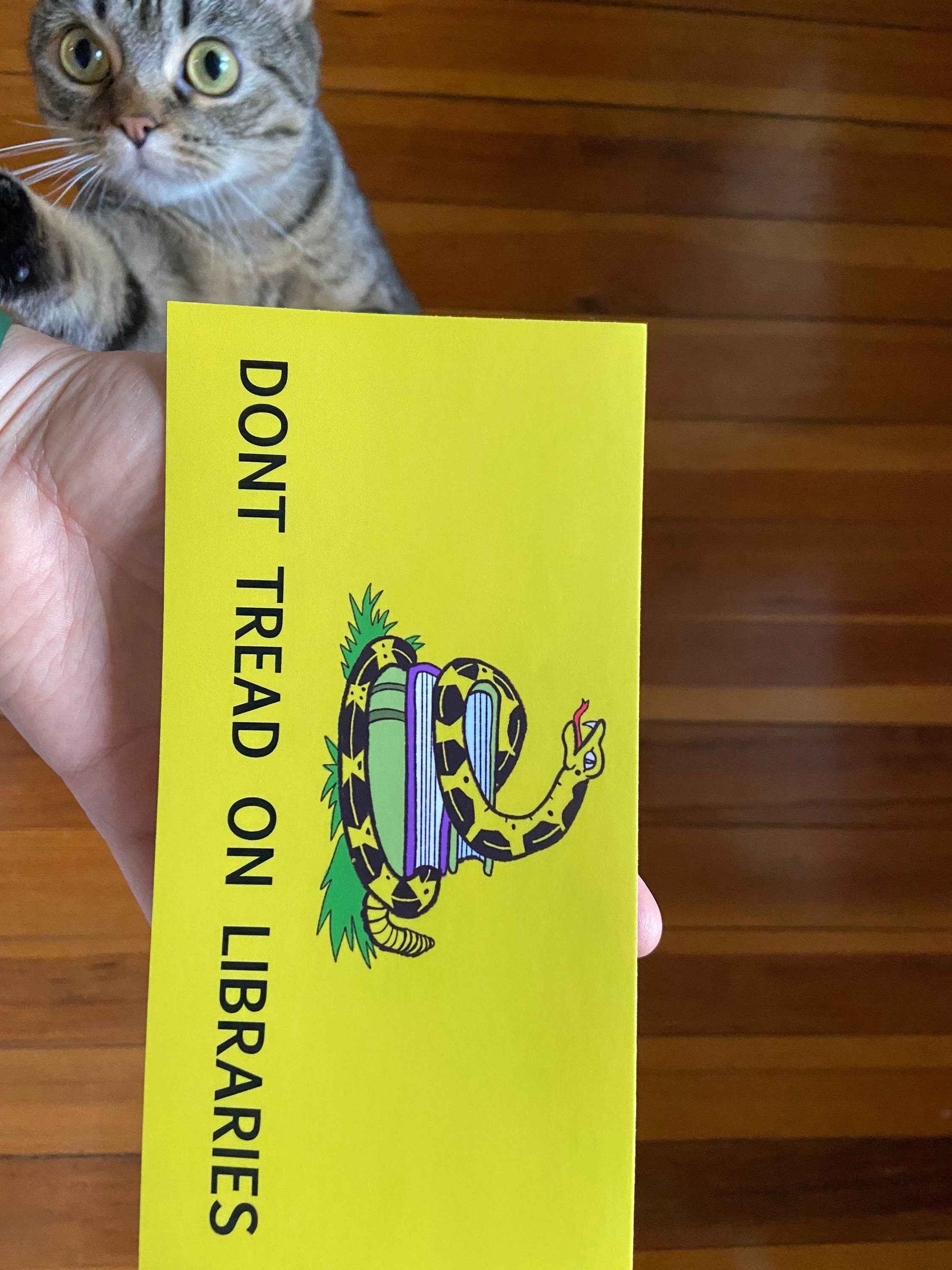 Don’t Tread on Libraries — bumper sticker