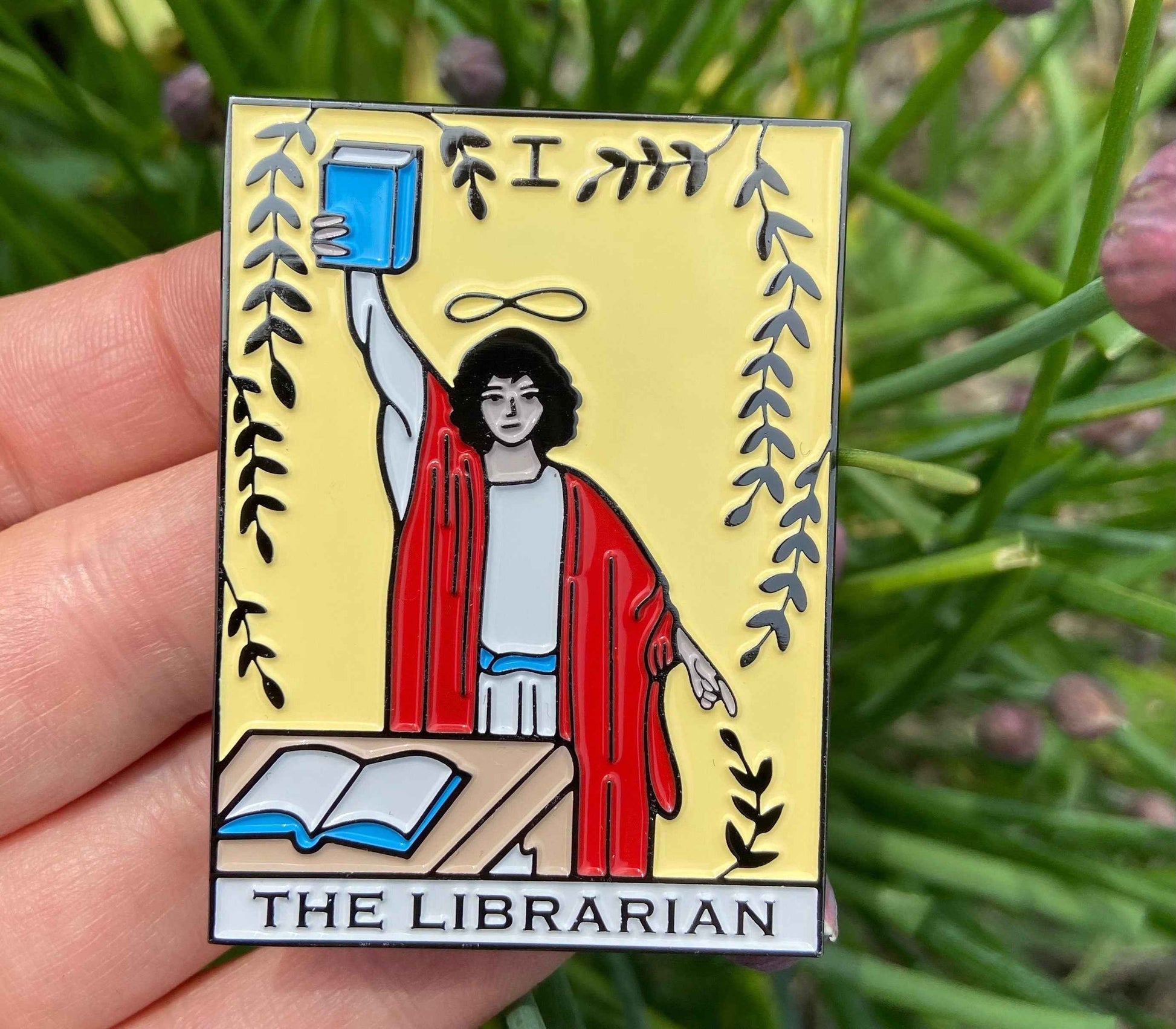 Oversized Librarian Tarot Enamel Pin: Statement Lapel Pin
