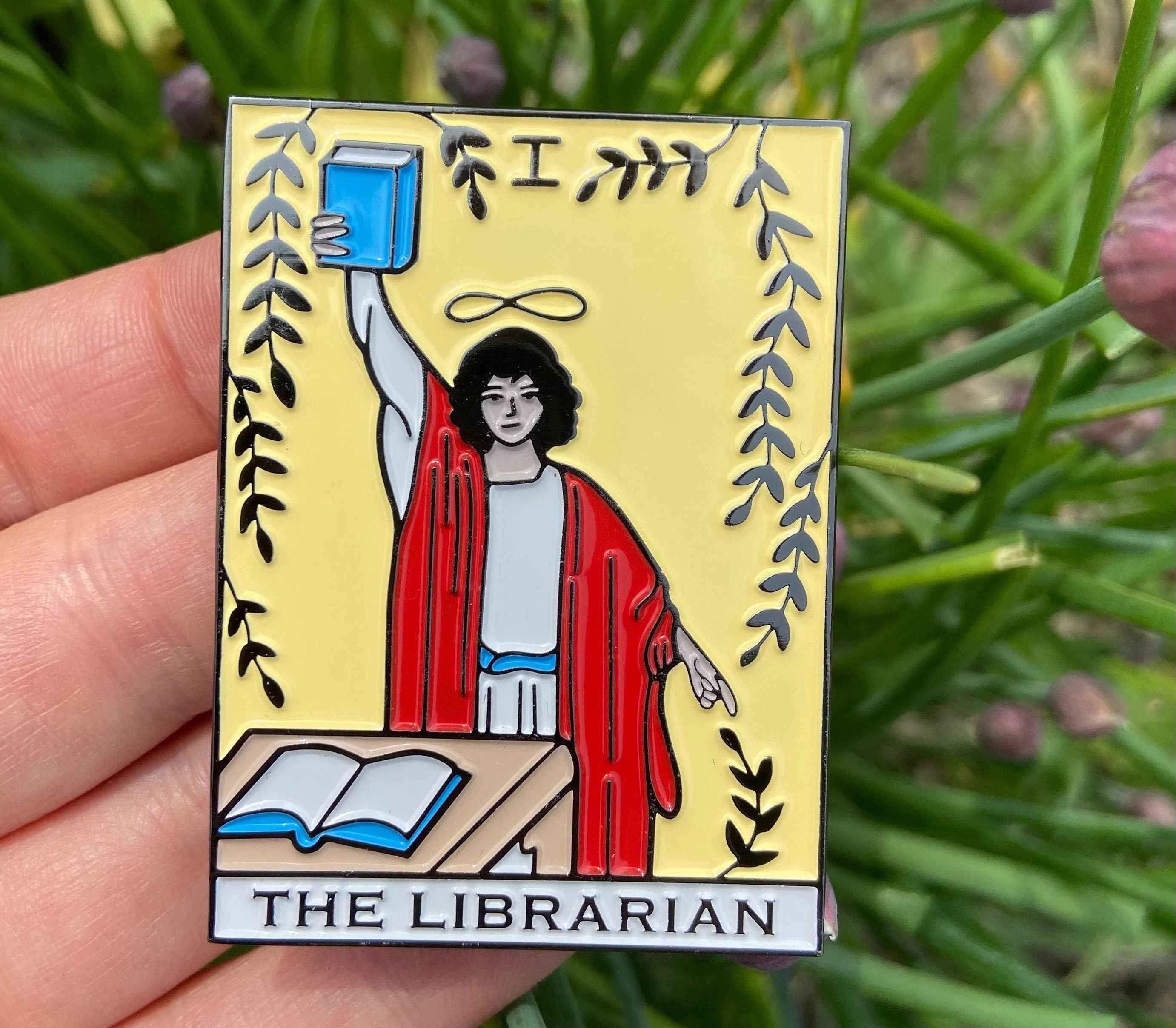 Oversized Librarian Tarot Enamel Pin: Statement Lapel Pin