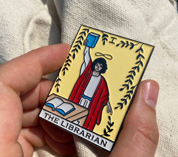 Oversized Librarian Tarot Enamel Pin: Statement Lapel Pin