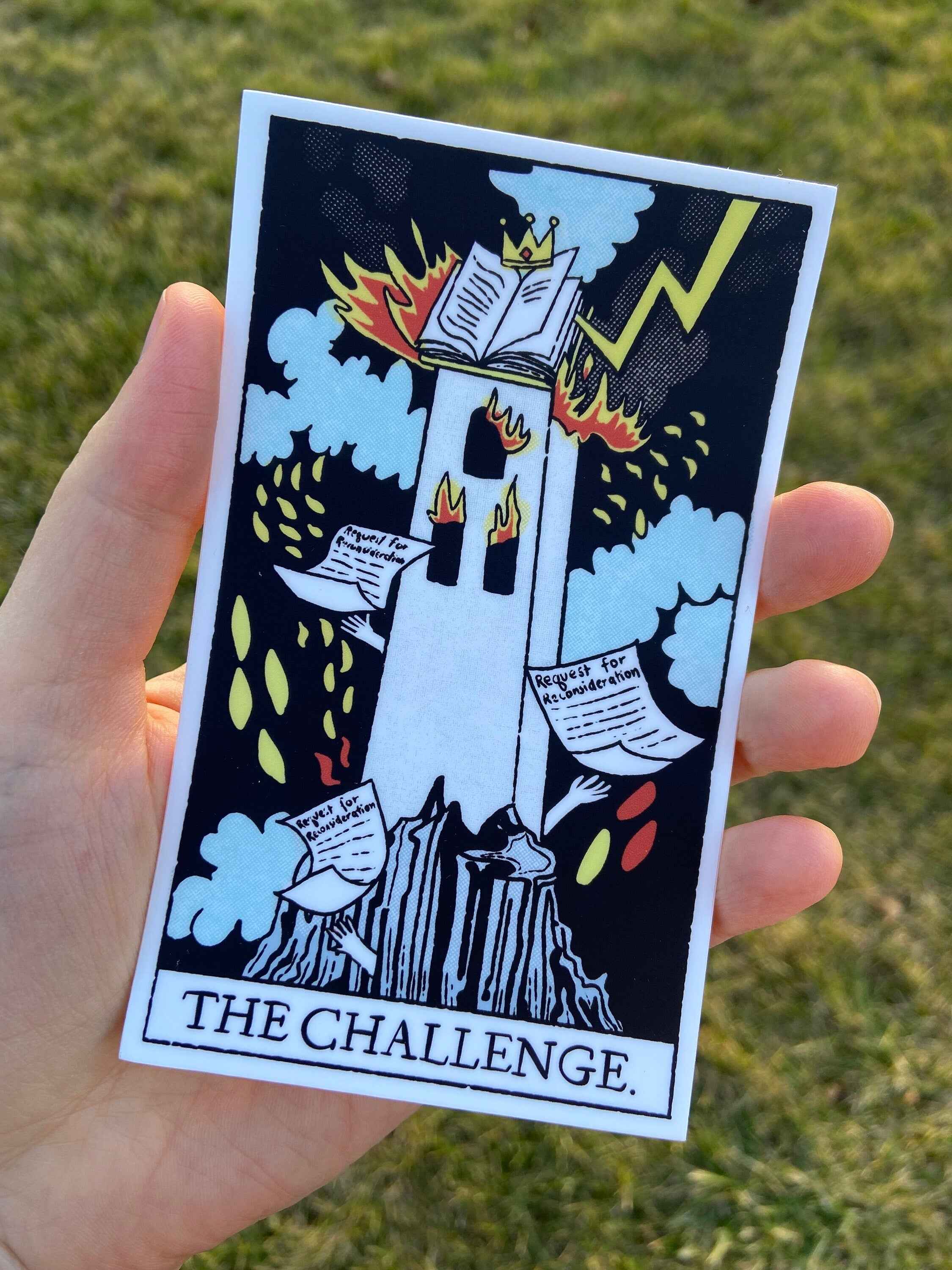 The Challenge / Request for Reconsideration -- Oversized Giant Tarot Sticker — the tower