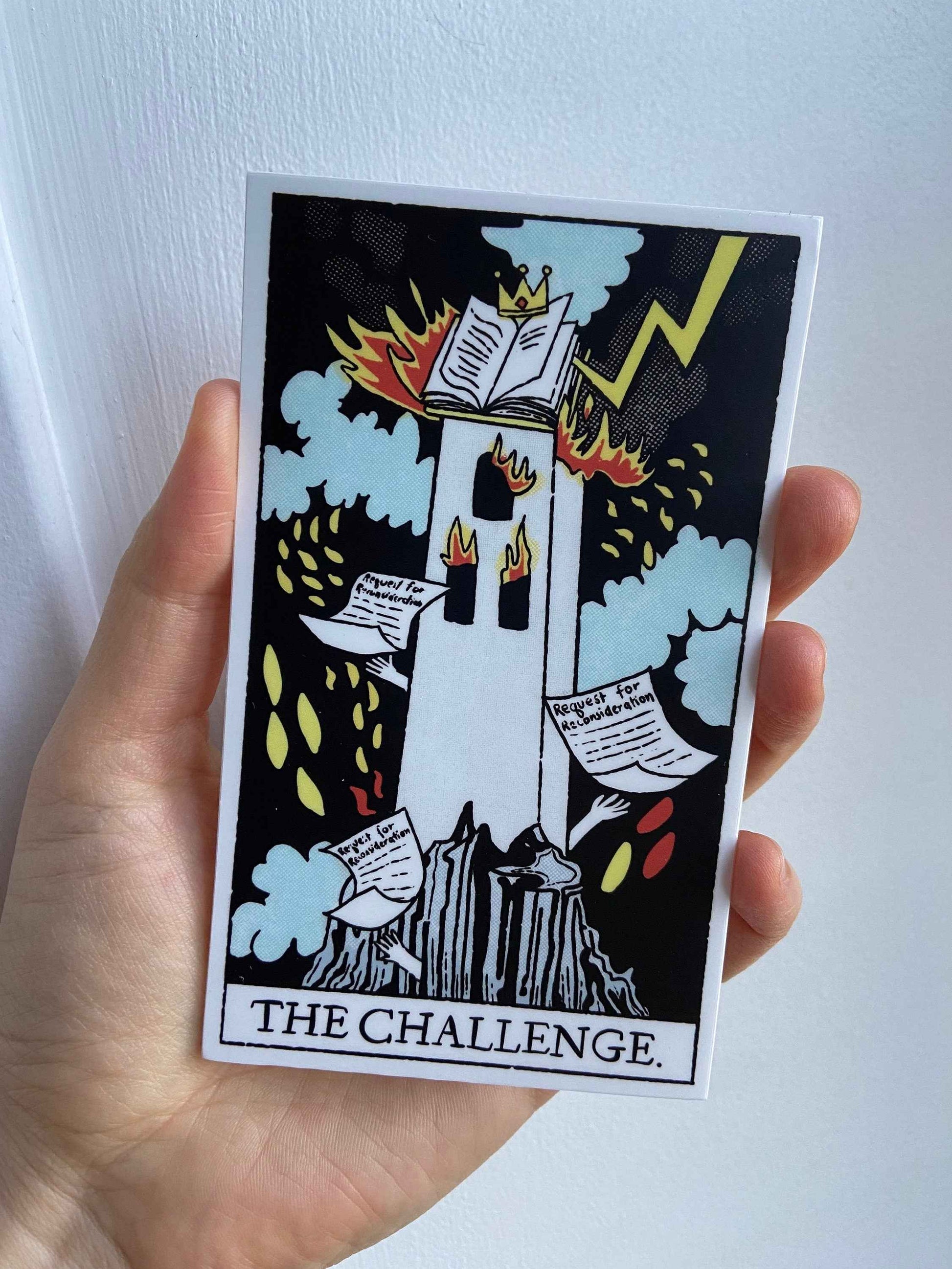 The Challenge / Request for Reconsideration -- Oversized Giant Tarot Sticker — the tower