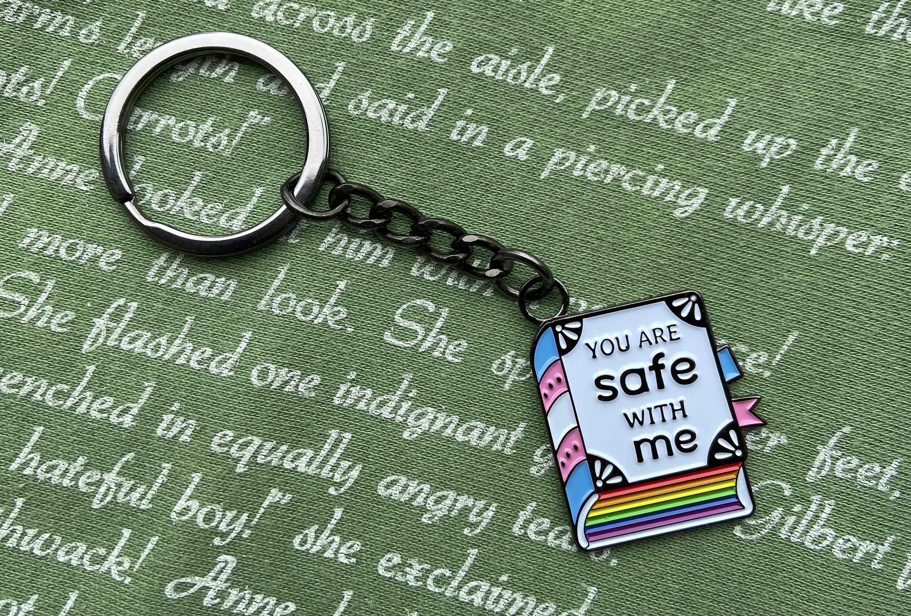 You Are Safe With Me /// Enamel Keychain | Librarian | Pride |